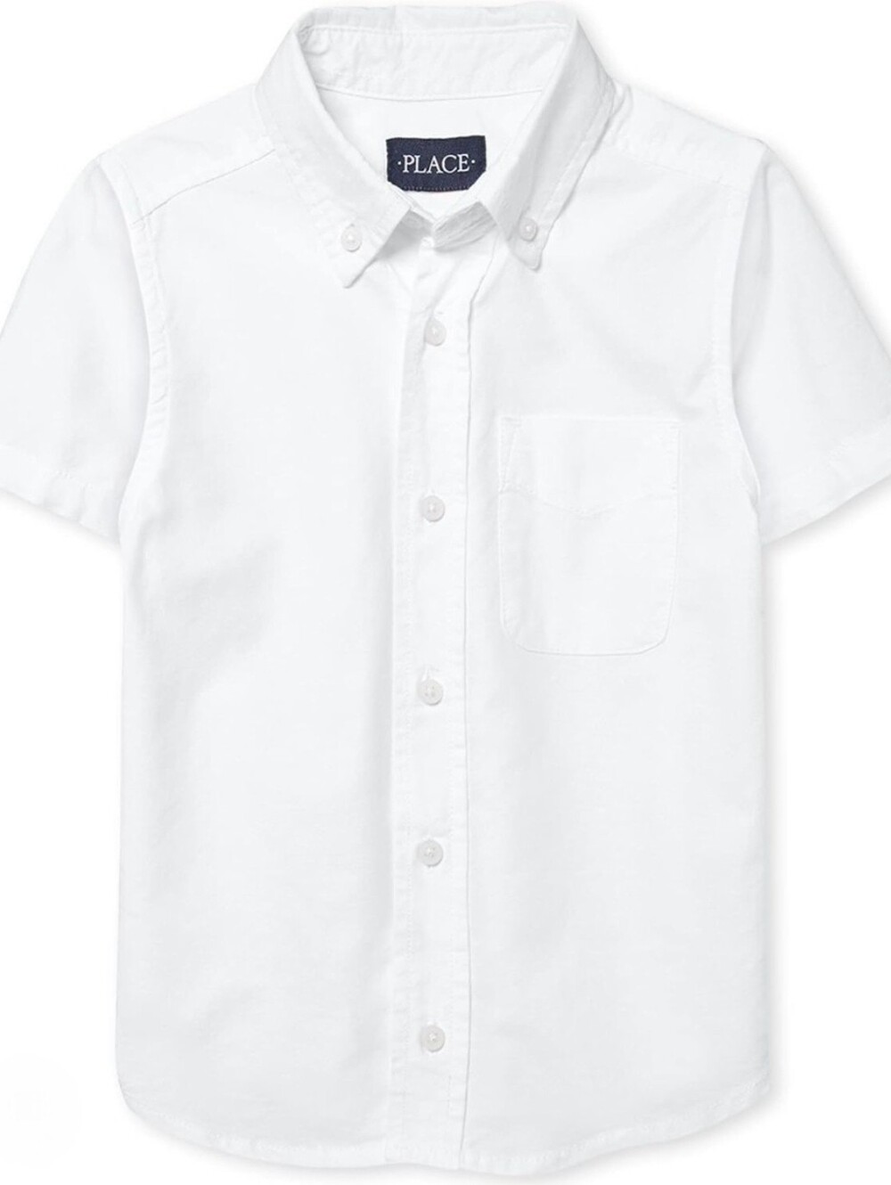 Children's Place Boys White Short Sleeve Button Down Shirt 16 XXL 100% Cotton